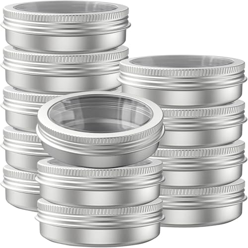 2 oz Aluminum Round Tin Containers with Screw Lid – 75pc Craft & Cosmetic Jars