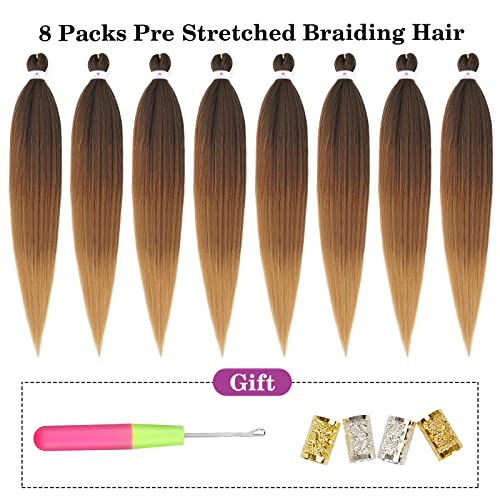 Beyond Beauty Pre-Stretched Braiding Hair 42 Inch #1B-30-27 Pack of 8