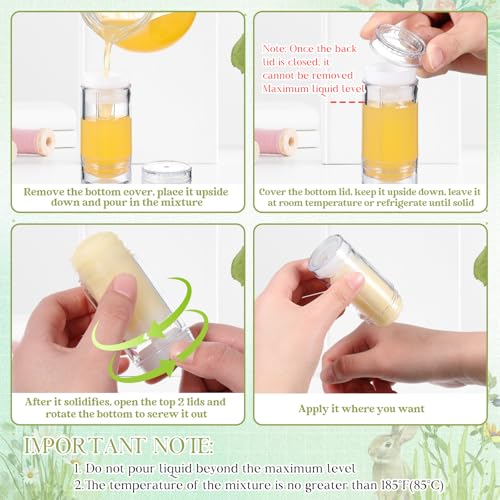 30 Pcs Pink DIY Deodorant Containers 30ml with Twist Bottom & Clear Plastic