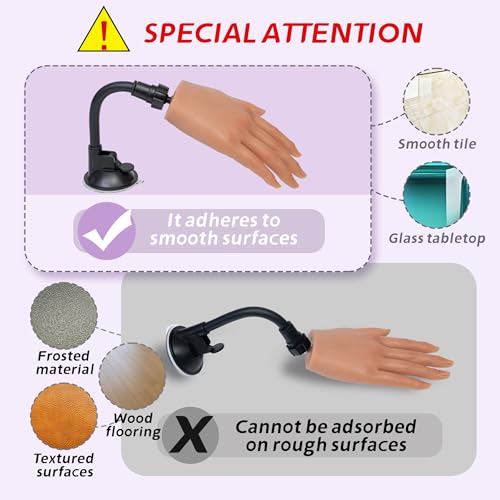 Veikmv Realistic Silicone Practice Hand for Acrylic Nails - Color 3