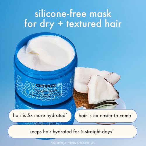 Amika Hydro Rush Moisture Mask with Hyaluronic Acid - 16 Fl Oz Hair Treatment