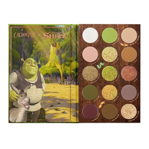 Colorful Shrek Eyeshadow Palette with Matte Metallic Glitter Finishes - Limited Edition