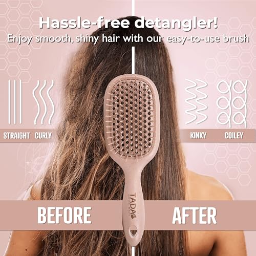 Detangler Hair Brush Set - 4PK for Curly, Thick, Wavy & Thin Hair with Ventilation Holes