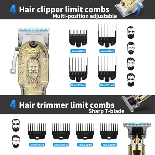 HIENA PRO Cordless Hair Clipper & Beard Trimmer Set - 814 Set