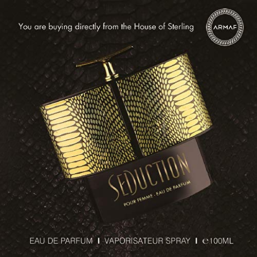 Seduction Women EDP Spray 3.4 oz - Amber Floral Fragrance with Bergamot, Jasmine & Vanilla