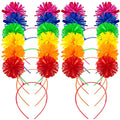 Pom Pom Headbands Set - Mixed Color 12 Pack for Parties & Festivals