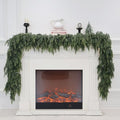 Senjie 9FT 2-Pack Christmas Cedar Garland Real Touch Greenery for Mantle Decor
