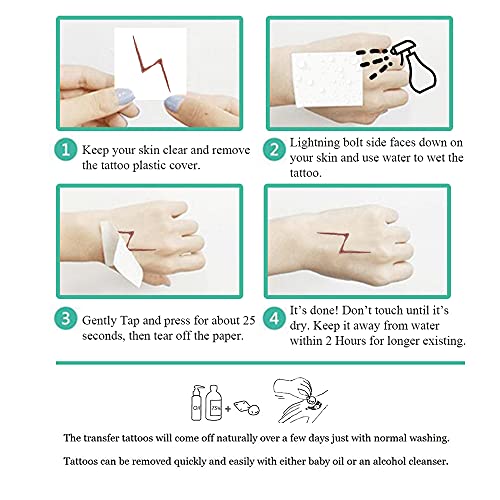 Wizard Lightning Bolt Scar Temporary Tattoos for Halloween,Magic Cosplay Birthday Party Supplies Decorations, 24 PCS