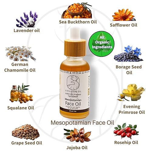 Civil Code Mesopotamian Organic Face Oil – Hydrating Anti-Aging Serum for All Skin Types