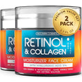 MOONRIN COSMETICS Retinol Cream 3.7 Oz Pack of 2 - Anti-Aging Face Moisturizer with Hyaluronic Acid & Collagen for Day & Night
