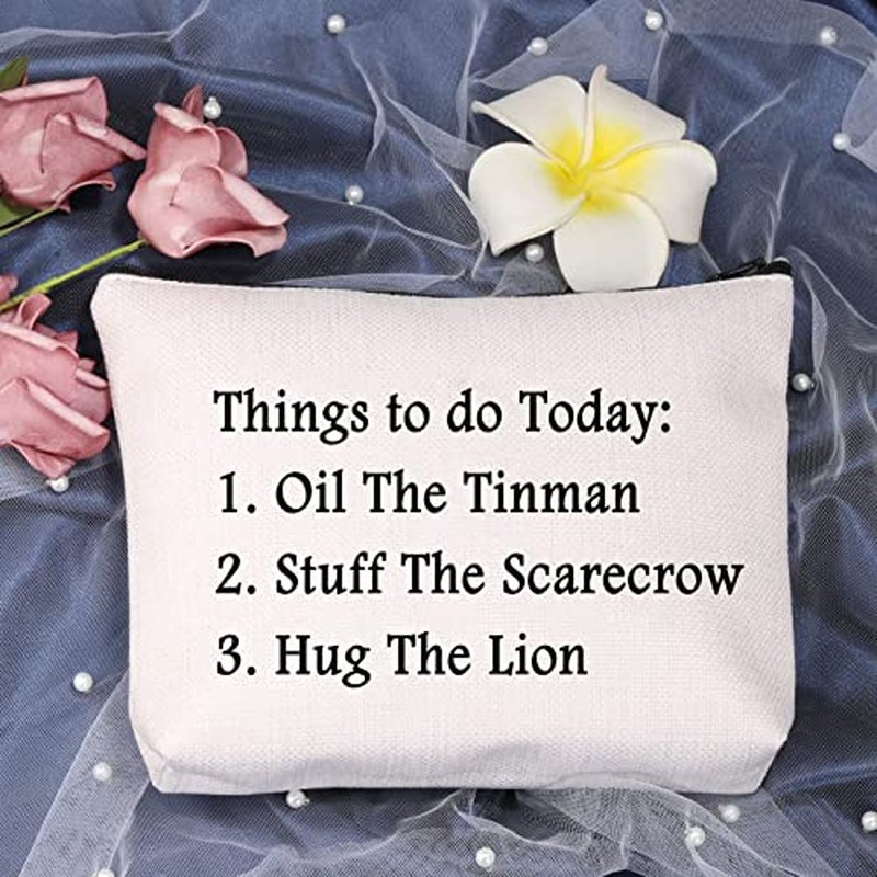 LEVLO Wizard Gifts Oil The Tin Man Stuff The Scarecrow Hug The Lion Makeup Bag for Fans (Things to do Today)