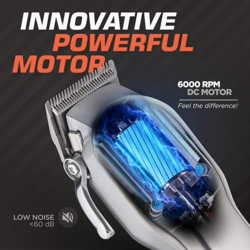 Fagaci Cordless Hair Clippers for Men & Women - Silver, Professional Grooming Tool