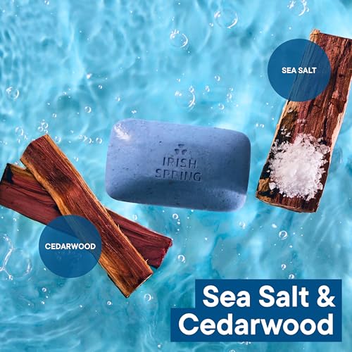 Irish Spring Men’s 3-in-1 Body Wash, Face & Exfoliating Bar, Sea Salt & Cedarwood, 3.7 oz (24 Pack)