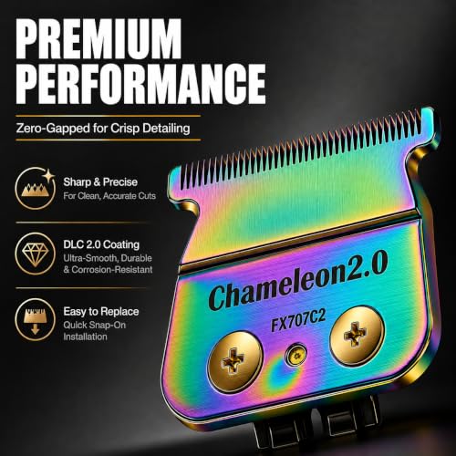 7 Colorful Replacement Blades for BaBylissPRO FX787 & FX726 Trimmers - Outlining & Detailing