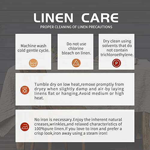 Everly Natural Linen Rectangle Tablecloth 132" x 60" for Dining & Events