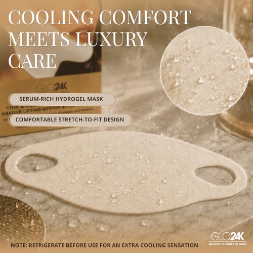 V-Line Chin & Neck Hydrogel Mask with Gold - 5 Pack for Firming & Hydration