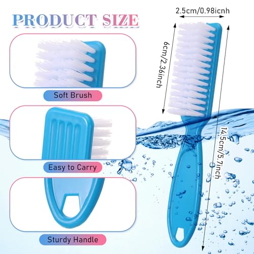 Handle Grip Nail Brush Set - 100 Multicolor Manicure & Pedicure Cleaning Tools with Hanging Hole (10 Colors)