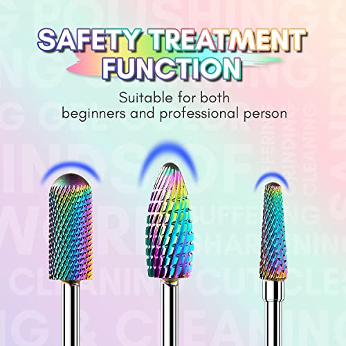 Makartt Nail Drill Bits Set:10Pcs Dimond Tungsten Carbide Nails Bits,3/32 Inch for Acrylic Gel Nails Cuticle Tools,Remove Acrylic Poly Nail Gel Nail Polish B-36,Bit Kit Manicure Pedicure Home Salon