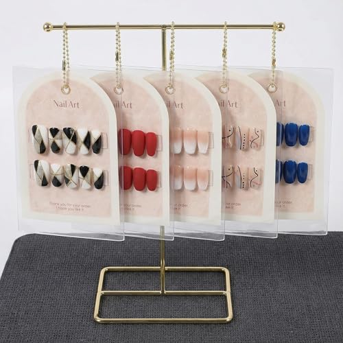 NOLITOY Nail Art Display Cards with Stand, False Nail Tips Sample Display Nail Gel Polish Display for Nail Art Manicure Tool