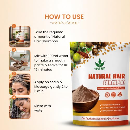 Havintha Organic Herbal Hair Shampoo 24oz Pack of 3 for All Hair Types