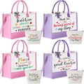 Hillban Teacher Appreciation Valentines Gift Bulk Thank You Teacher Tote Bags Embroidery Inspirational Cosmetic Bag for Women
