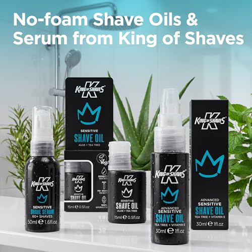 2 Fl Oz Sensitive Shaving Oil Duo Pack - Vitamin E & Tea Tree for Smooth, Precise Shaving