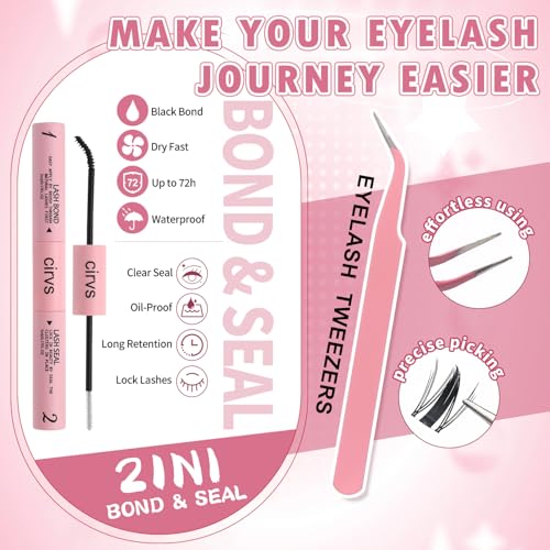 Lash Clusters Kit£¬DIY Lash Extension at Home Beginner-Friendly Lashes£¬8-16mm with Bottom Lashes Clusters DIY Lash£¬Eye Lashes Natural Looking£¬with Bond and Seal Tweezers (Fairy kit)