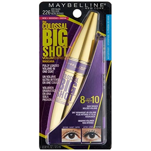 Maybelline New York Volum' Express The Colossal Big Shot Waterproof Mascara, Very Black, 0.32 fl. oz., 1 Count (Pack of 1), (I0097470)