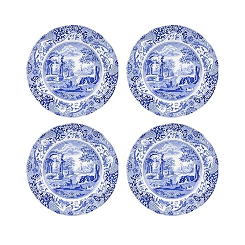 Blue Italian Dinner Plates Set of 4 - Spode Heritage Blue & White Porcelain