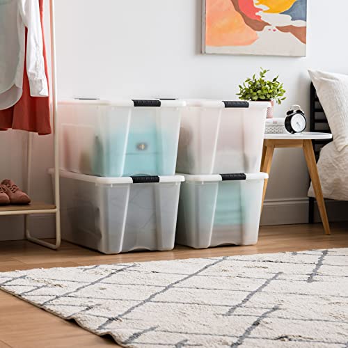 Pearl 4-Pack 72 Quart Stackable Storage Bins with Lids - Made in USA