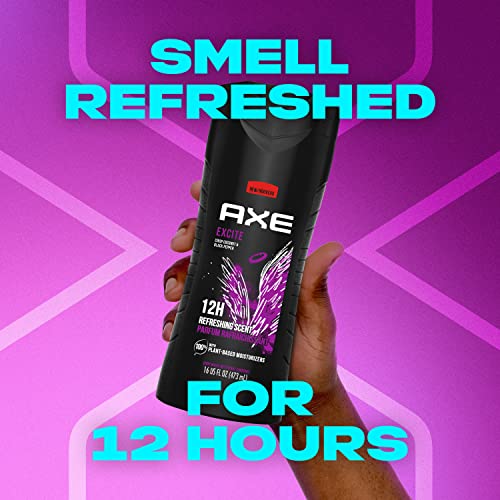 AXE Excite Body Wash Pack of 4 - 16 oz Men’s Shower Gel with Coconut & Black Pepper
