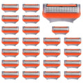 24 Pack Razor Blade Refills Compatible with 5 Razor ? 5-Layer Precision Anti-Friction Blades for Manual Wet Shaving ? Pivoting Head Design for Smooth