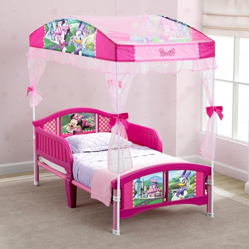 Toddler Bed with Canopy - Minnie Mouse Kids Bed for 15 Months+ - Safe & Easy Transition