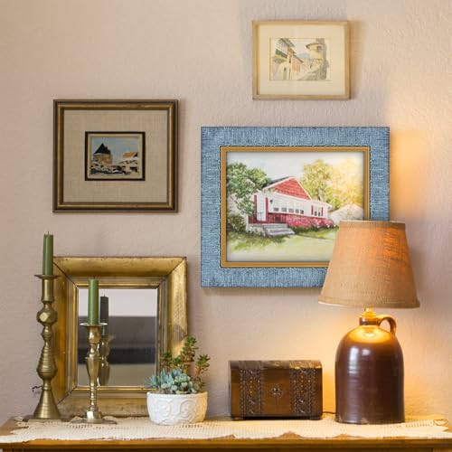 Euwazram Gold 30x30 Textured Antique Picture Frame with Inner Trim - Vintage Style