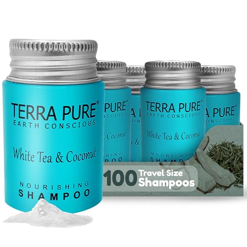 100 Pack 1 oz Travel Shampoo Bottles - White Tea & Coconut Hotel Toiletries Variation of THIS listing