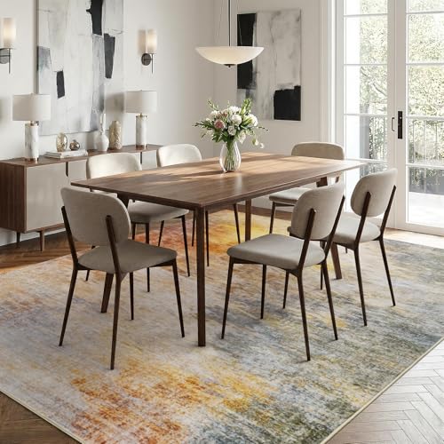 8x10 Rosy Cloud Abstract Washable Area Rug - Non-Slip Stain Resistant