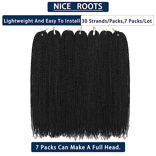 Senegalese Twist Crochet Hair 7 Packs - Ombre 14 Inch Micro Braids, Pre Looped