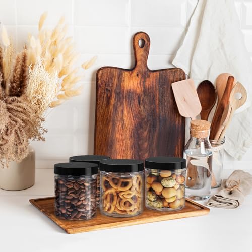 6 OZ Plastic Jars with Lids - Pack of 48 Clear Food-Grade Containers for Storage & Crafting - Variation: Pack of 48, 6 OZ