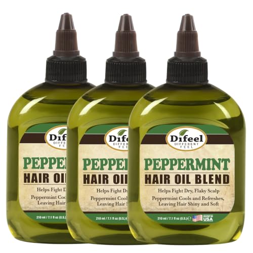 Difeel Peppermint Hair Oil Blend 7.1 Ounce (3-Pack)