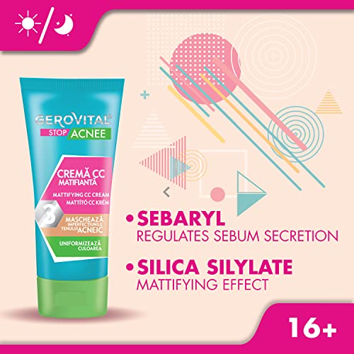 Gerovital Mattifying CC Cream for Oily Skin - Medium Shade, 30ml