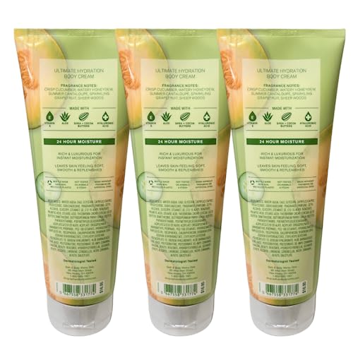 Cucumber Melon Body Cream 3-Pack - Hydrating Moisturizer for Soft Skin