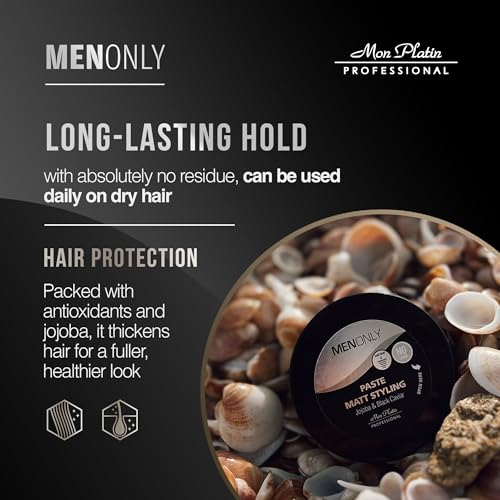 Black Caviar Matte Styling Paste for Men - Strong Hold, Non-Greasy Hair Wax with Jojoba, 85ml