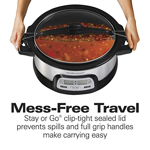 Hamilton Beach 6 Qt Programmable Slow Cooker with Dual Timers & Lock, Silver