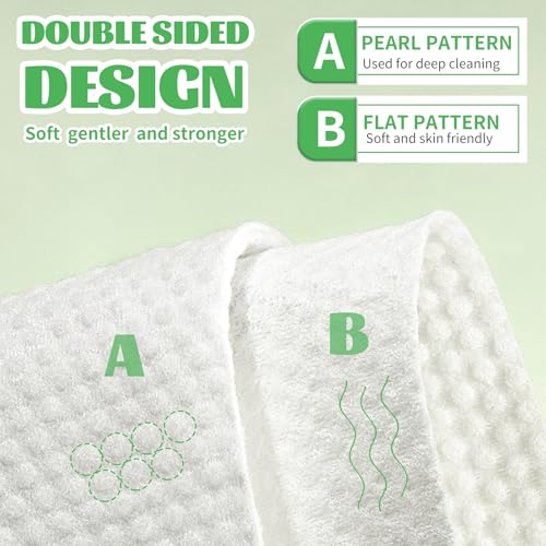 Disposable Face Towels 600 Count Biodegradable Cotton Facial Wipes for Washing & Drying - Pack of 1