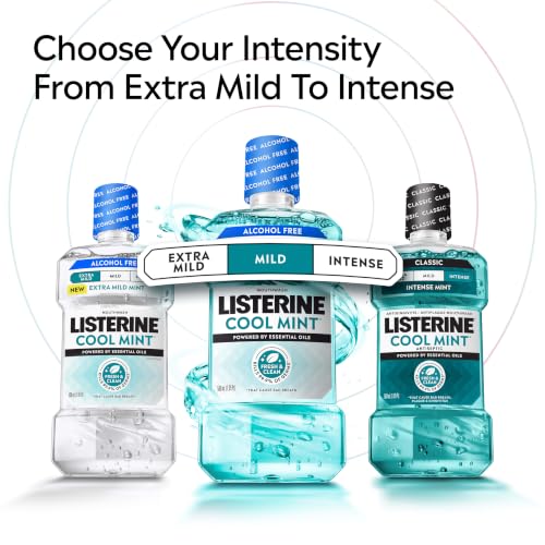 Listerine Cool Mint Alcohol-Free Mouthwash - Mild Mint, 16.9 Fl Oz (Pack of 1)