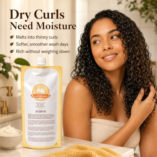 Ecoslay Banana Cream Deep Conditioner 8 oz - Nourishing Hair Mask for Dry, Damaged & Curly Hair - Plant-Based Treatment - Variation: 8 Fl Oz Pack of 1