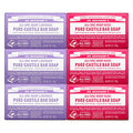 Dr. Bronner's Pure-Castile Bar Soap Variety Pack, Rose & Lavender, 5 oz each (Pack of 6)