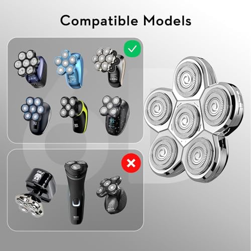 Kibiy Sapphire 6D Blade Replacement Head for Electric Shavers - Waterproof Men’s Razor, Wet & Dry Compatible
