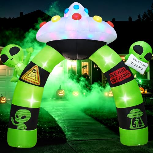 10FT Alien Halloween Inflatable Archway with LED Lights for Outdoor Yard Decor