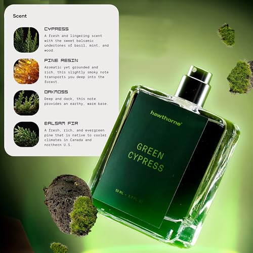 Green Cypress Men's Cologne - Earthy Forest Scent, Long Lasting 50mL